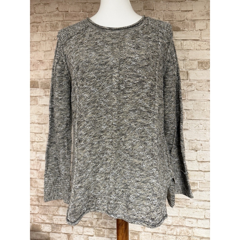 Modern soul M Roll Neck Cableknit Sweater Gray Tan